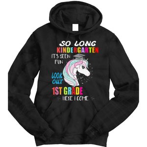 So Long Kindergarten 1st Grade Here I Come Graduation Tie Dye Hoodie