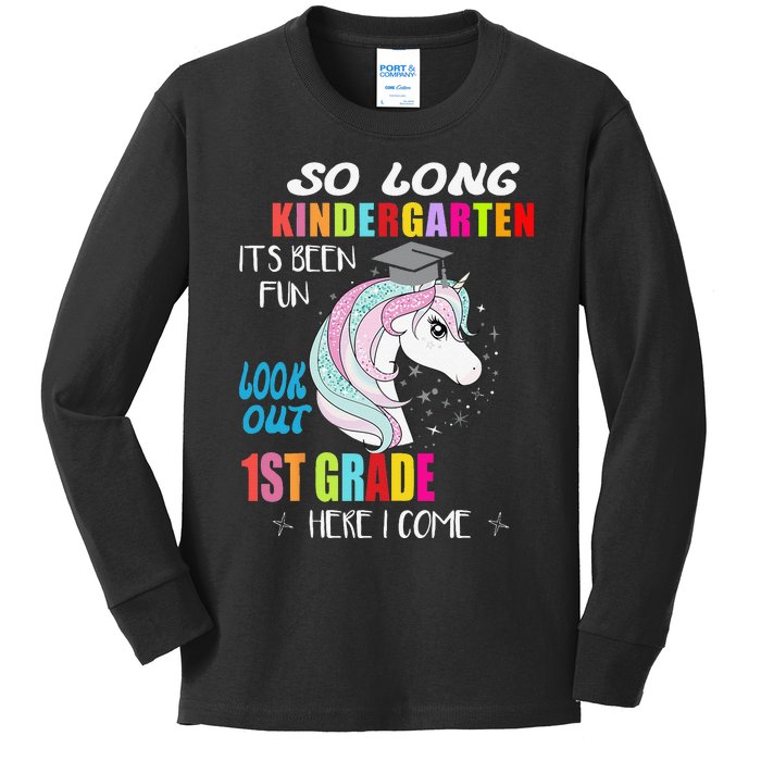 So Long Kindergarten 1st Grade Here I Come Graduation Kids Long Sleeve Shirt