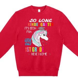 So Long Kindergarten 1st Grade Here I Come Graduation Premium Crewneck Sweatshirt