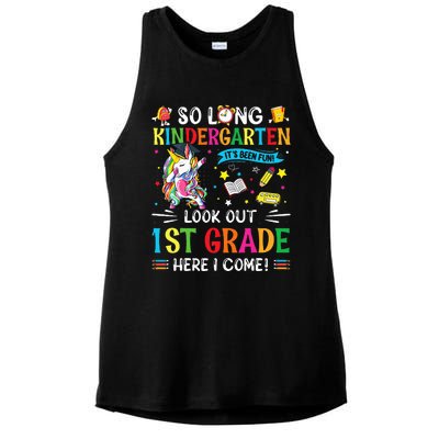 So Long Kindergarten 1st Grade Here I Come Graduation Cap Ladies PosiCharge Tri-Blend Wicking Tank