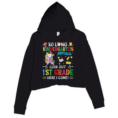 So Long Kindergarten 1st Grade Here I Come Graduation Cap Crop Fleece Hoodie