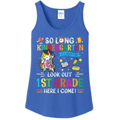 So Long Kindergarten 1st Grade Here I Come Graduation Cap Ladies Essential Tank