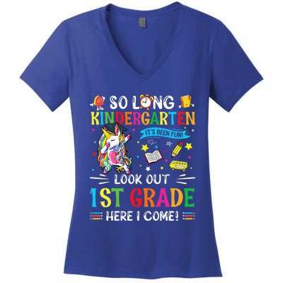 So Long Kindergarten 1st Grade Here I Come Graduation Cap Women's V-Neck T-Shirt