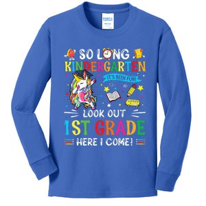 So Long Kindergarten 1st Grade Here I Come Graduation Cap Kids Long Sleeve Shirt