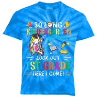 So Long Kindergarten 1st Grade Here I Come Graduation Cap Kids Tie-Dye T-Shirt