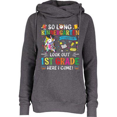 So Long Kindergarten 1st Grade Here I Come Graduation Cap Womens Funnel Neck Pullover Hood