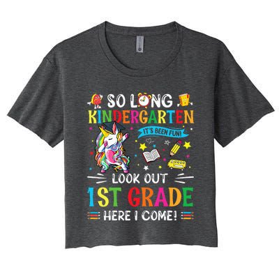 So Long Kindergarten 1st Grade Here I Come Graduation Cap Women's Crop Top Tee