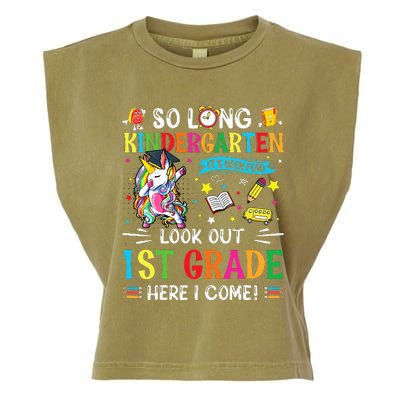 So Long Kindergarten 1st Grade Here I Come Graduation Cap Garment-Dyed Women's Muscle Tee