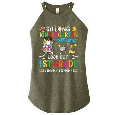 So Long Kindergarten 1st Grade Here I Come Graduation Cap Women's Perfect Tri Rocker Tank