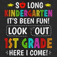 So Long Kindergarten 1st Grade Here I Come Graduation 7 Panel Mesh Trucker Snapback Hat