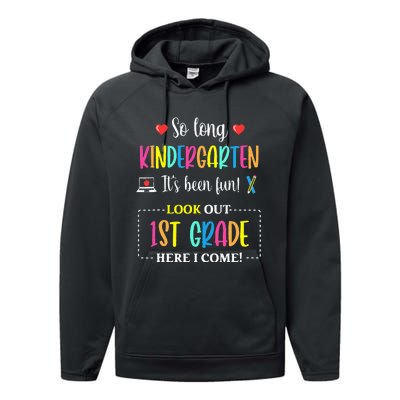 So Long Kindergarten 1st Grade Here I Come Back To School Performance Fleece Hoodie