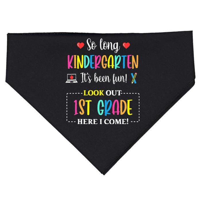 So Long Kindergarten 1st Grade Here I Come Back To School USA-Made Doggie Bandana