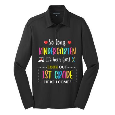 So Long Kindergarten 1st Grade Here I Come Back To School Silk Touch Performance Long Sleeve Polo