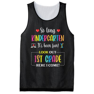 So Long Kindergarten 1st Grade Here I Come Back To School Mesh Reversible Basketball Jersey Tank