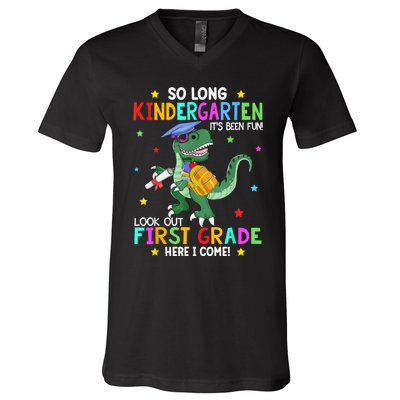 So Long Kindergarten Graduation Class Of Dinosaur V-Neck T-Shirt