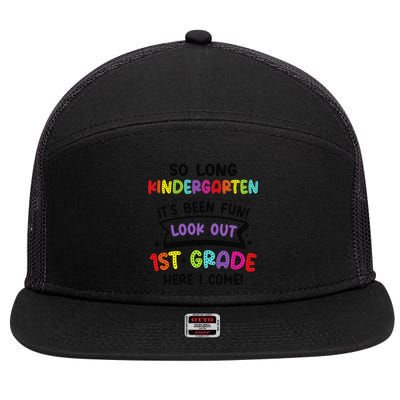 So Long Kindergarten Look Out First Grade Graduation Gifts 7 Panel Mesh Trucker Snapback Hat