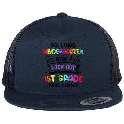 So Long Kindergarten Look Out First Grade Graduation Gifts Flat Bill Trucker Hat