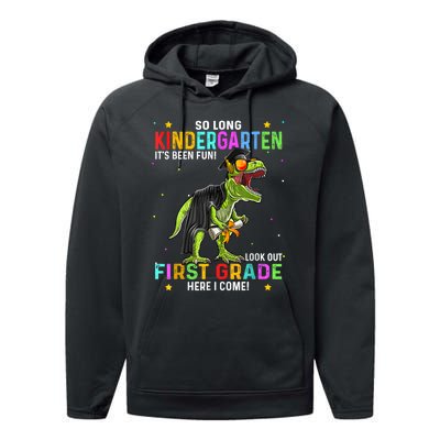 So Long Kindergarten Graduation Class Of Dinosaur Performance Fleece Hoodie