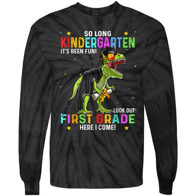 So Long Kindergarten Graduation Class Of Dinosaur Tie-Dye Long Sleeve Shirt