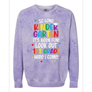 So Long Kindergarten Look Out Kindergarten Funny Graduation Colorblast Crewneck Sweatshirt