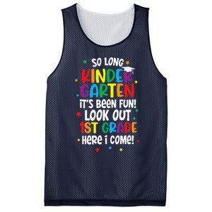 So Long Kindergarten Look Out Kindergarten Funny Graduation Mesh Reversible Basketball Jersey Tank