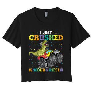 So Long Kindergarten Graduation Class Of Dinosaur Women's Crop Top Tee