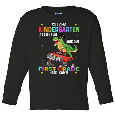 So Long Kindergarten Graduation Class Of Dinosaur Toddler Long Sleeve Shirt