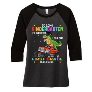 So Long Kindergarten Graduation Class Of Dinosaur Women's Tri-Blend 3/4-Sleeve Raglan Shirt