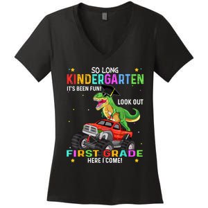 So Long Kindergarten Graduation Class Of Dinosaur Women's V-Neck T-Shirt