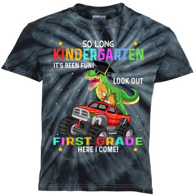 So Long Kindergarten Graduation Class Of Dinosaur Kids Tie-Dye T-Shirt