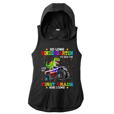 So Long Kindergarten Graduation Class Of Dinosaur Ladies PosiCharge Tri-Blend Wicking Draft Hoodie Tank