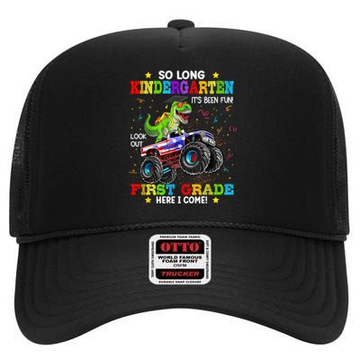 So Long Kindergarten Graduation Class Of Dinosaur High Crown Mesh Back Trucker Hat