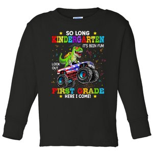 So Long Kindergarten Graduation Class Of Dinosaur Toddler Long Sleeve Shirt