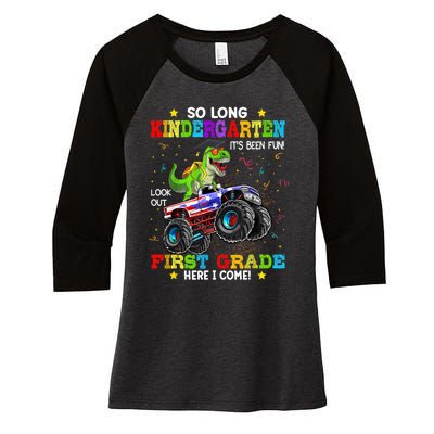 So Long Kindergarten Graduation Class Of Dinosaur Women's Tri-Blend 3/4-Sleeve Raglan Shirt