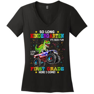 So Long Kindergarten Graduation Class Of Dinosaur Women's V-Neck T-Shirt