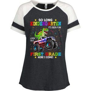 So Long Kindergarten Graduation Class Of Dinosaur Enza Ladies Jersey Colorblock Tee