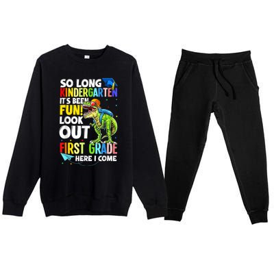 So Long Kindergarten Graduation Class Of Dinosaur Premium Crewneck Sweatsuit Set