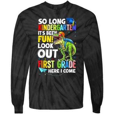 So Long Kindergarten Graduation Class Of Dinosaur Tie-Dye Long Sleeve Shirt