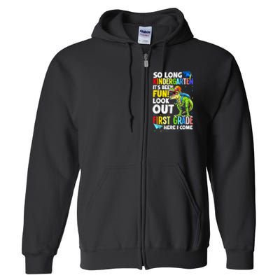 So Long Kindergarten Graduation Class Of Dinosaur Full Zip Hoodie