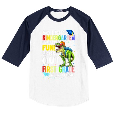 So Long Kindergarten Graduation Class Of Dinosaur Baseball Sleeve Shirt