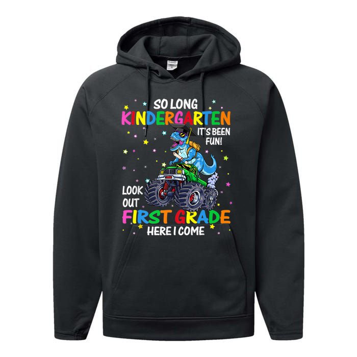 So Long Kindergarten Graduation Class Of Dinosaur Performance Fleece Hoodie