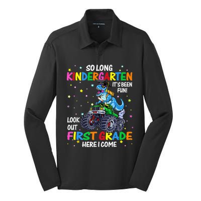 So Long Kindergarten Graduation Class Of Dinosaur Silk Touch Performance Long Sleeve Polo