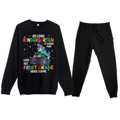 So Long Kindergarten Graduation Class Of Dinosaur Premium Crewneck Sweatsuit Set