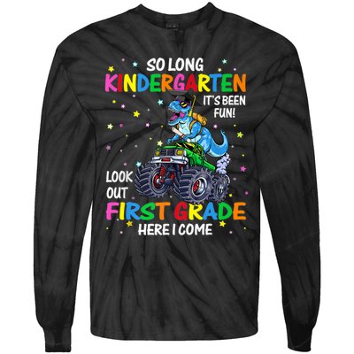 So Long Kindergarten Graduation Class Of Dinosaur Tie-Dye Long Sleeve Shirt