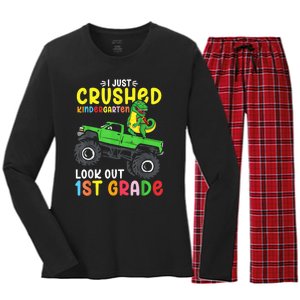 So Long Kindergarten Graduation Class Of Dinosaur Women's Long Sleeve Flannel Pajama Set 