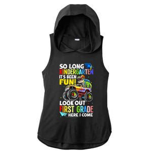 So Long Kindergarten Graduation Class Of Dinosaur Ladies PosiCharge Tri-Blend Wicking Draft Hoodie Tank