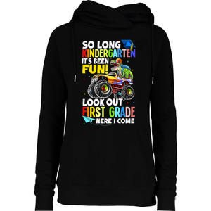 So Long Kindergarten Graduation Class Of Dinosaur Womens Funnel Neck Pullover Hood