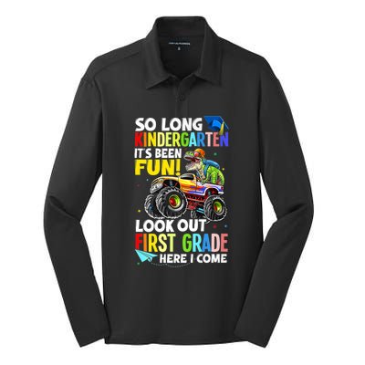 So Long Kindergarten Graduation Class Of Dinosaur Silk Touch Performance Long Sleeve Polo