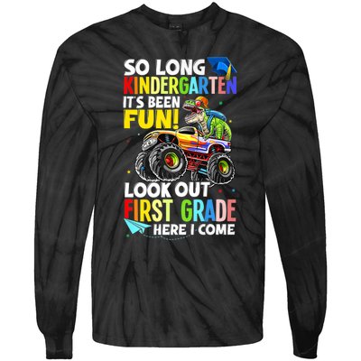 So Long Kindergarten Graduation Class Of Dinosaur Tie-Dye Long Sleeve Shirt