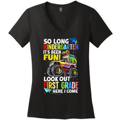 So Long Kindergarten Graduation Class Of Dinosaur Women's V-Neck T-Shirt